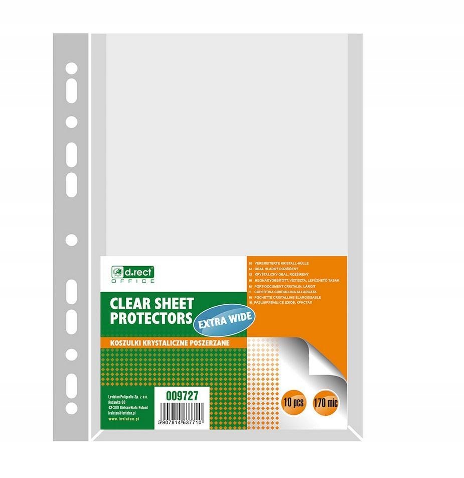 KOSZULKA A4 POSZERZANA PVC 170MIC 10SZT D.RECT