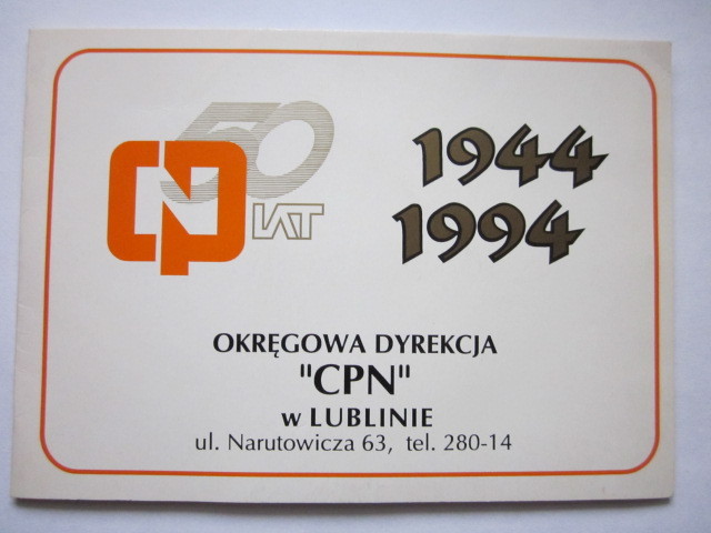 50 lat CPN - mapki stacji benzynowych z 1994 roku