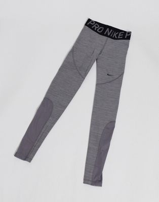 NIKE PRO SZARE LEGGINSY Z SIATECZKĄ SPORT S 1ABC