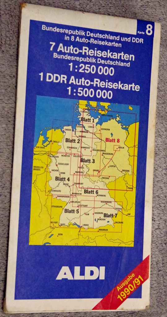 DDR Auto-Reisekarte 1990/91 ALDI
