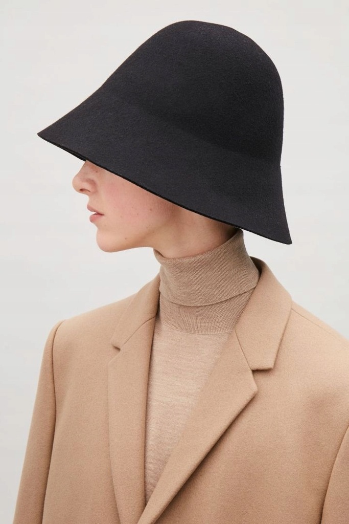COS Bucket Hat kapelusz minimalizm wełna filc XS S 7864254689