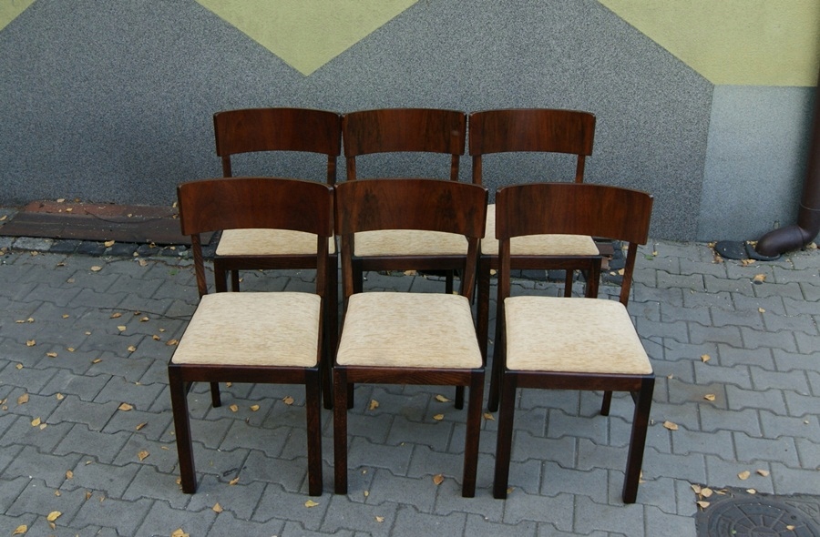 Komplet 6 -ciu Krzeseł Art-deco po renowacji