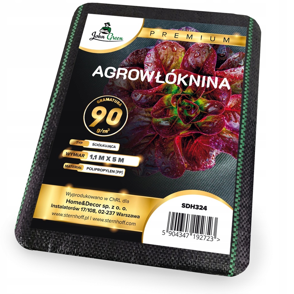 GRUBA AGROWŁÓKNINA AGROTKANINA CZARNA 1,1x5m 90g/m