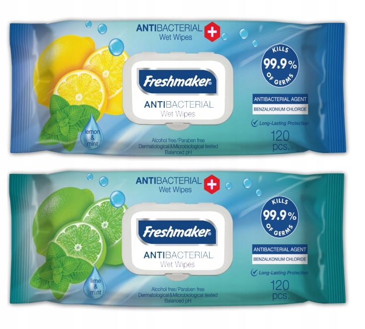 Chusteczki antybakteryjne FRESHMAKER 120 sztuk