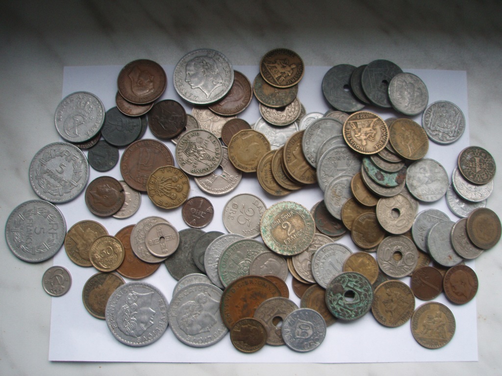 Zestaw monet 112 sztuk, Europa, poniżej 1950 roku.