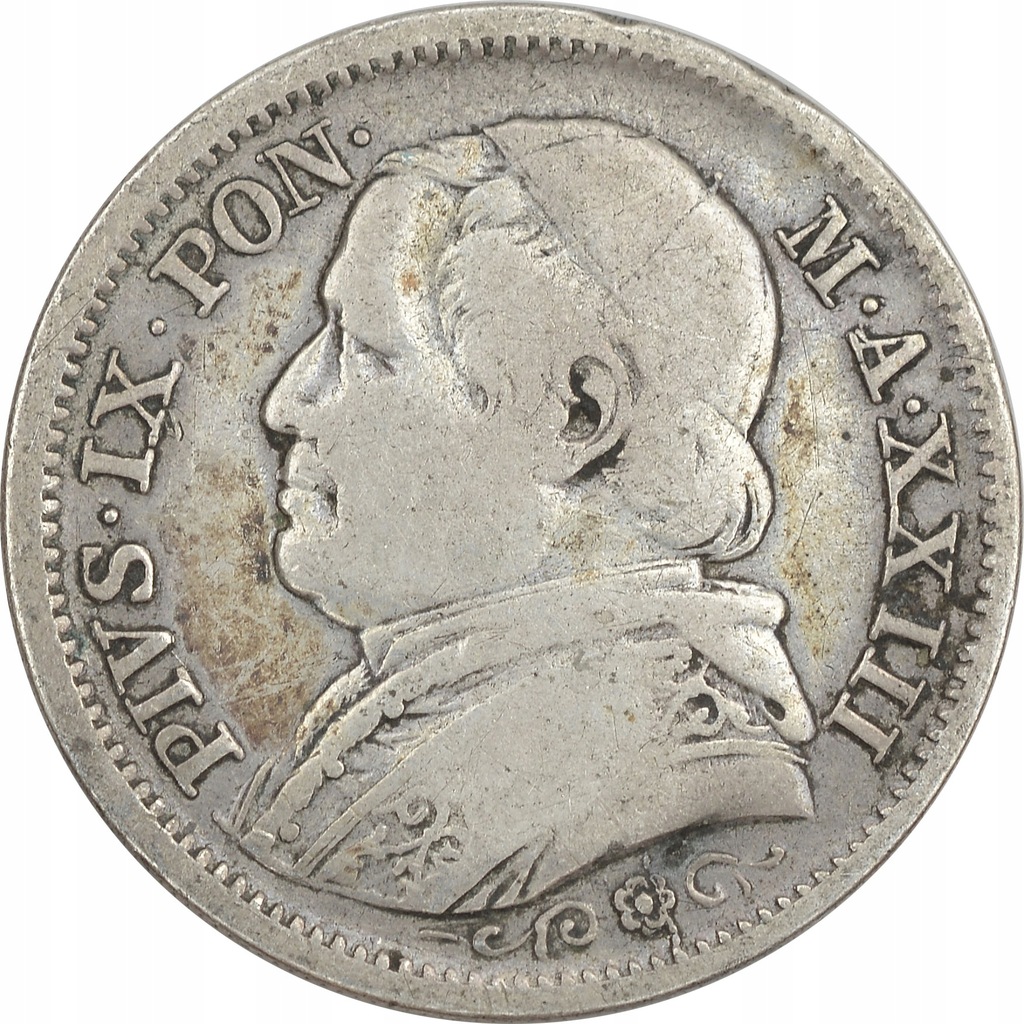 17.PAPIESTWO, PIUS IX, 1 LIRA 1868/ XXIII