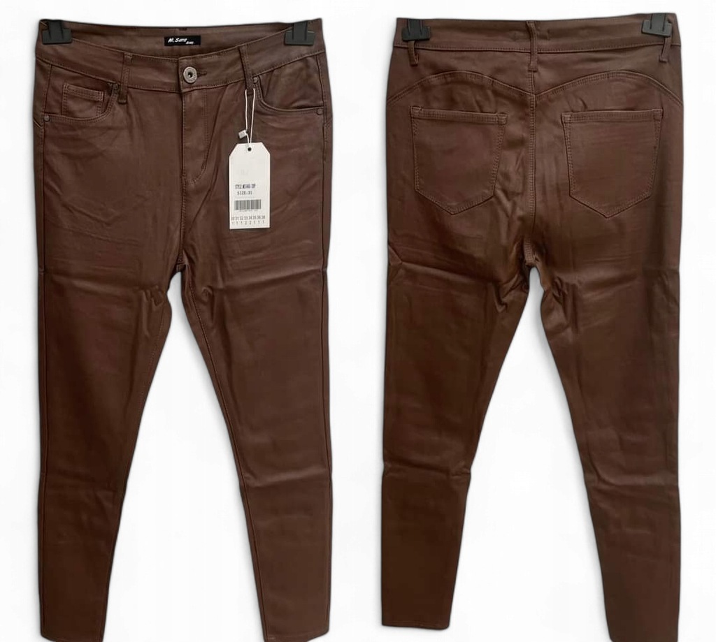 Spodnie woskowane, woski M.Sara brązowe rozmiar 33