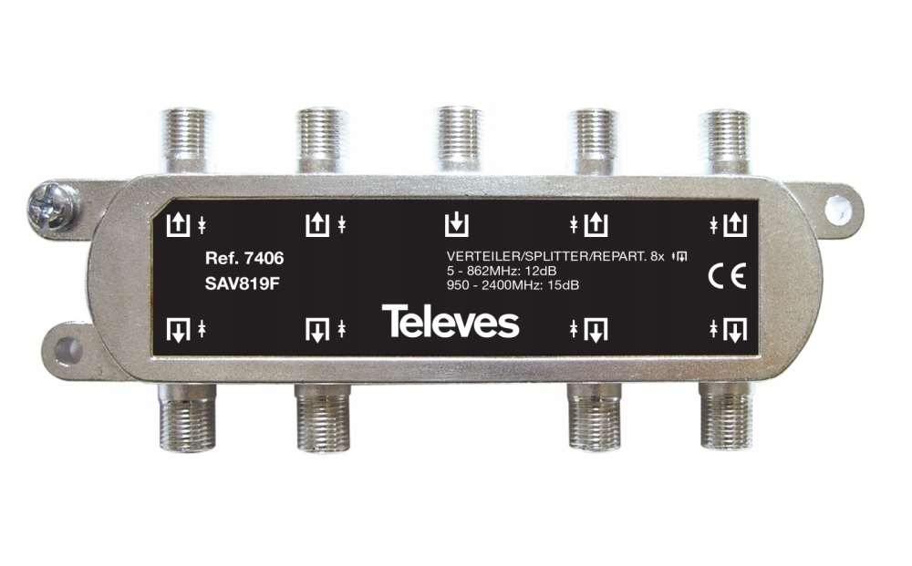 Rozgałęźnik F 8D 5...2400MHz 12/15dB