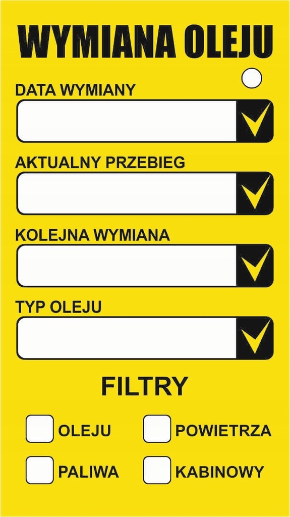 Zawieszki OLEJOWE, serwisowe, wymiana oleju 50 szt