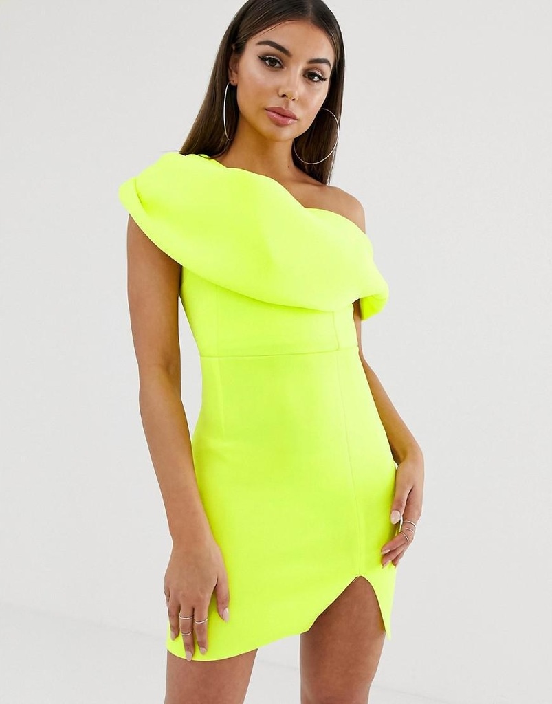 ASOS DESIGN__XDI NEONOWA ASYMETRYCZNA SUKIENKA __M