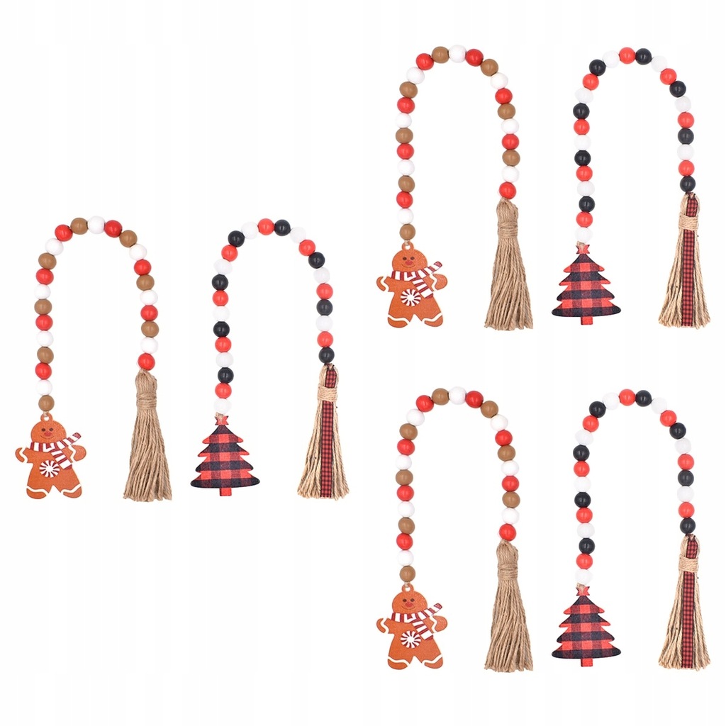 Christmas Wooden Beads Pendant Home Decoration