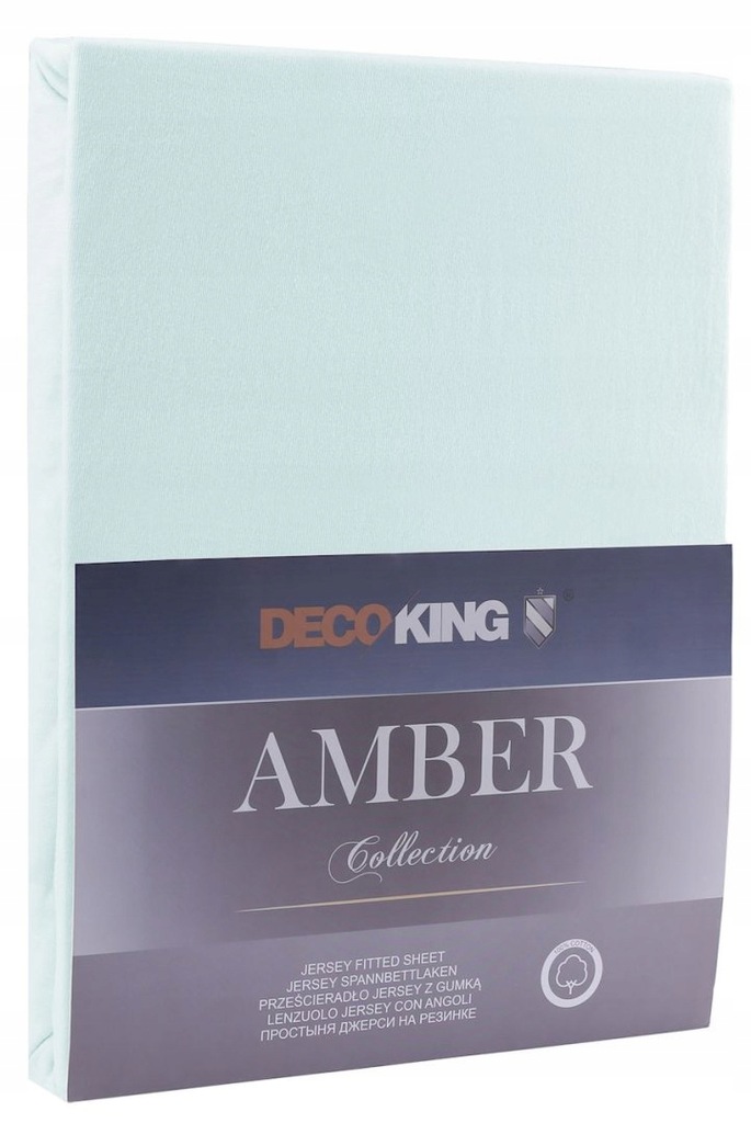 Prześcieradło AMBER kolor miętowy jersey 180-200x200 decoking - FITTED AMBE