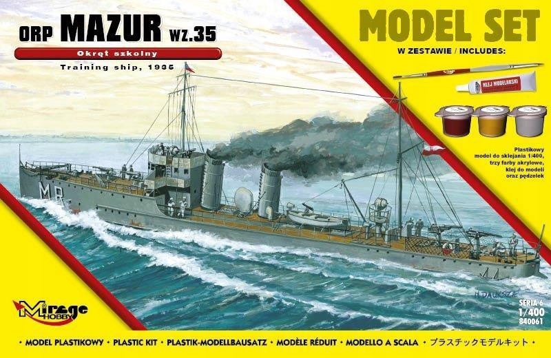 Model Mirage Hobby ORP Mazur wz.35 okręt szkolny