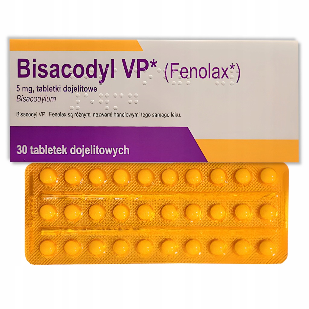 Bisacodyl VP (Fenolax) 5 mg 30 tabl. na zaparcia IMPORT