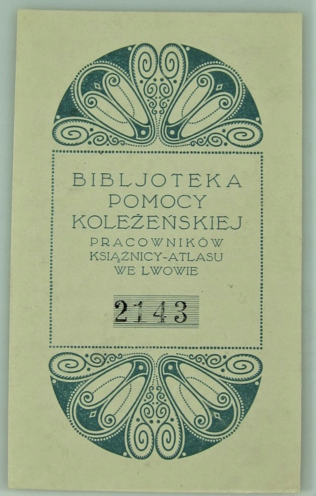 Exlibris Biblioteka Pomocy Koleżeńskiej Lwów