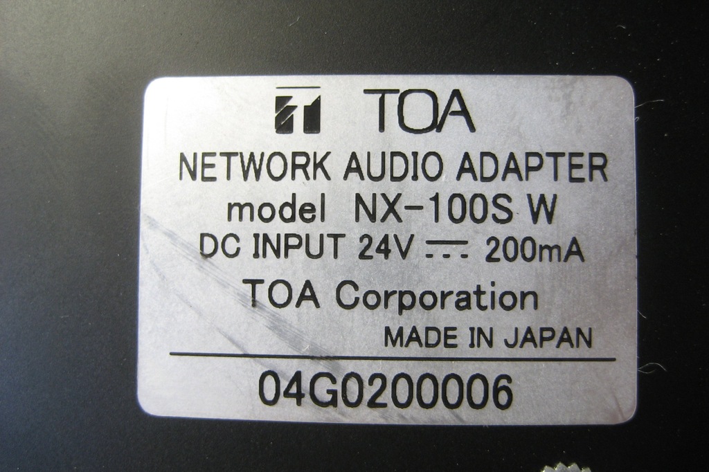 TOA NX100S Network Audio Adapter 7406864829 oficjalne archiwum Allegro
