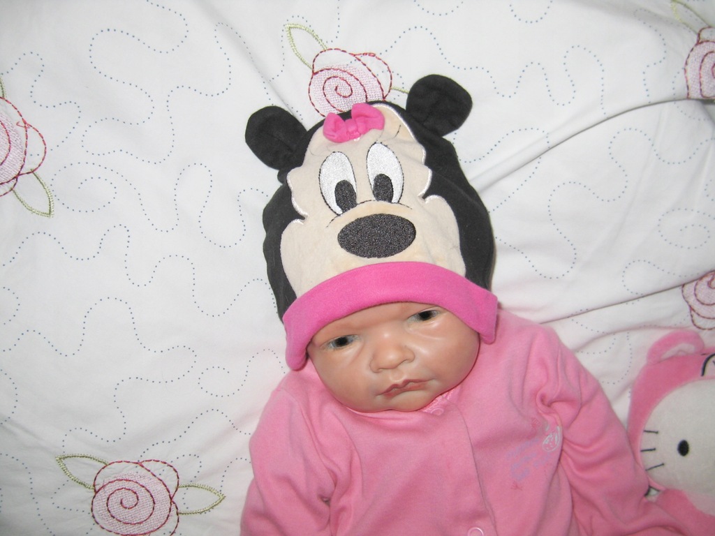 DISNEY urocza czapeczka MINNIE 3-6 m