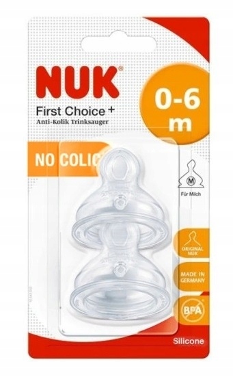 Nuk, Sauger Silikon, Smoczek do butelki, Gr.1 M 2 sztuki