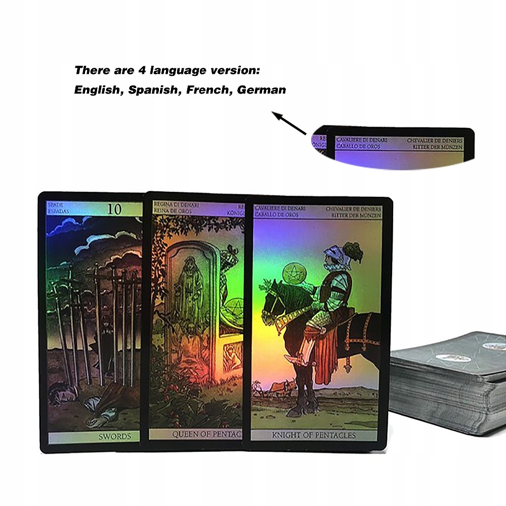 Holograficzna Tarot Karty do gry kobiety angielski