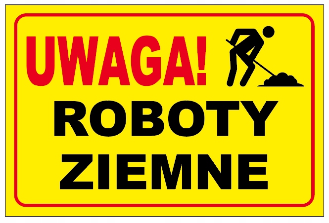 TABLICZKA ROBOTY ZIEMNE 20x30 PCV5mm