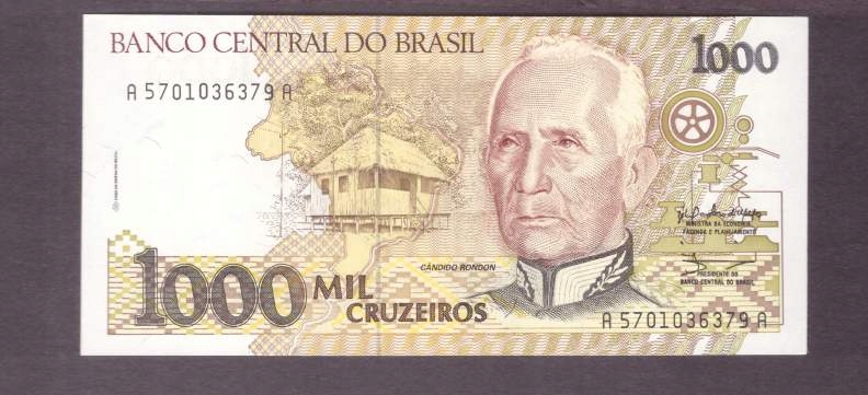 Brazylia - 1000 Cruzeiros 1990 rok