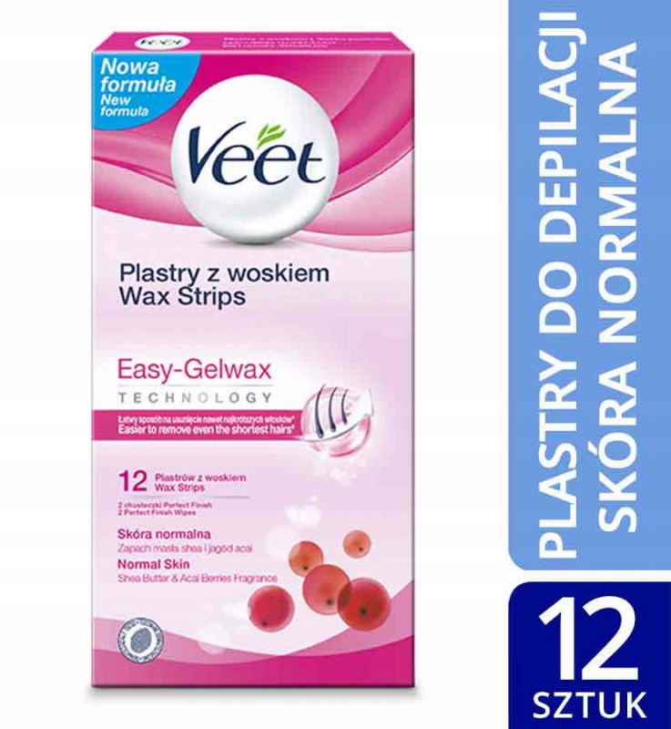 Veet plastry wosk do depilacji ciała skóra normaln