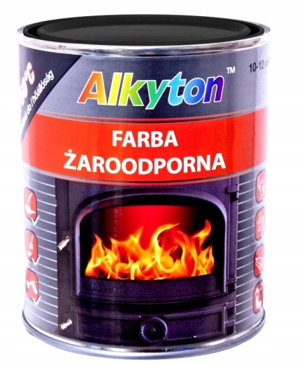 Alkyton FARBA ŻAROODPORNA Kominka 750C czarna 0,25