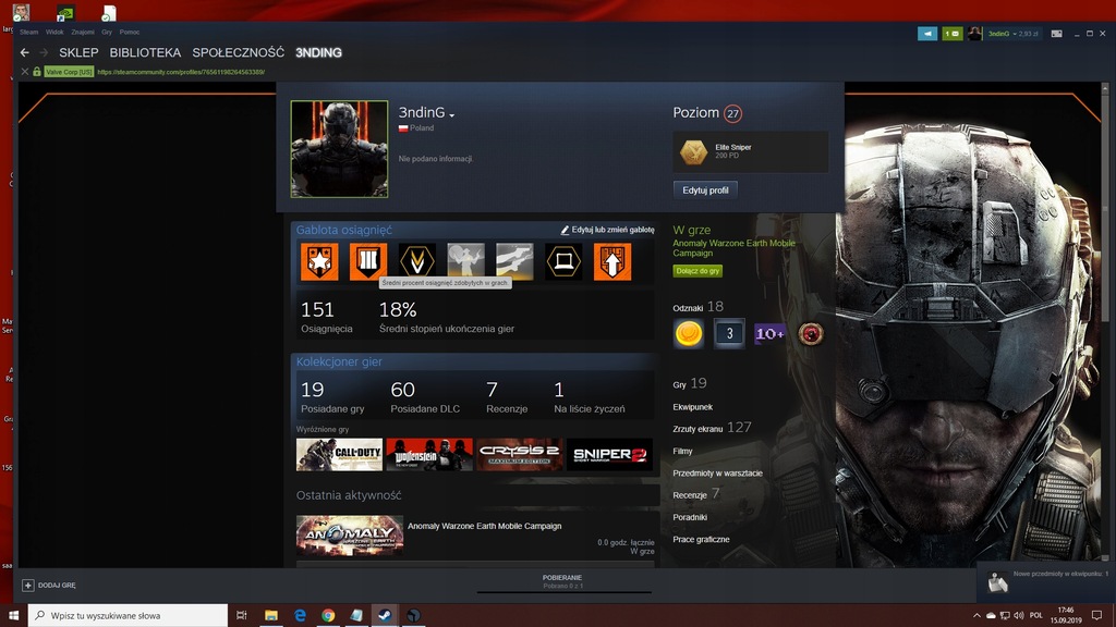 Konto Steam CS:GO +27lvl steam+19gier