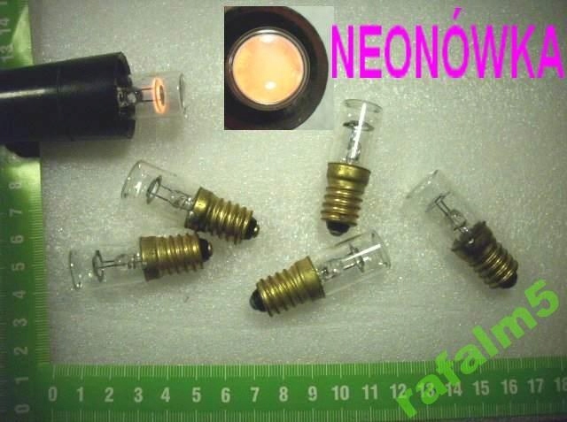 NEONÓWKA tablicowa kontrolka E14 220V NOWA