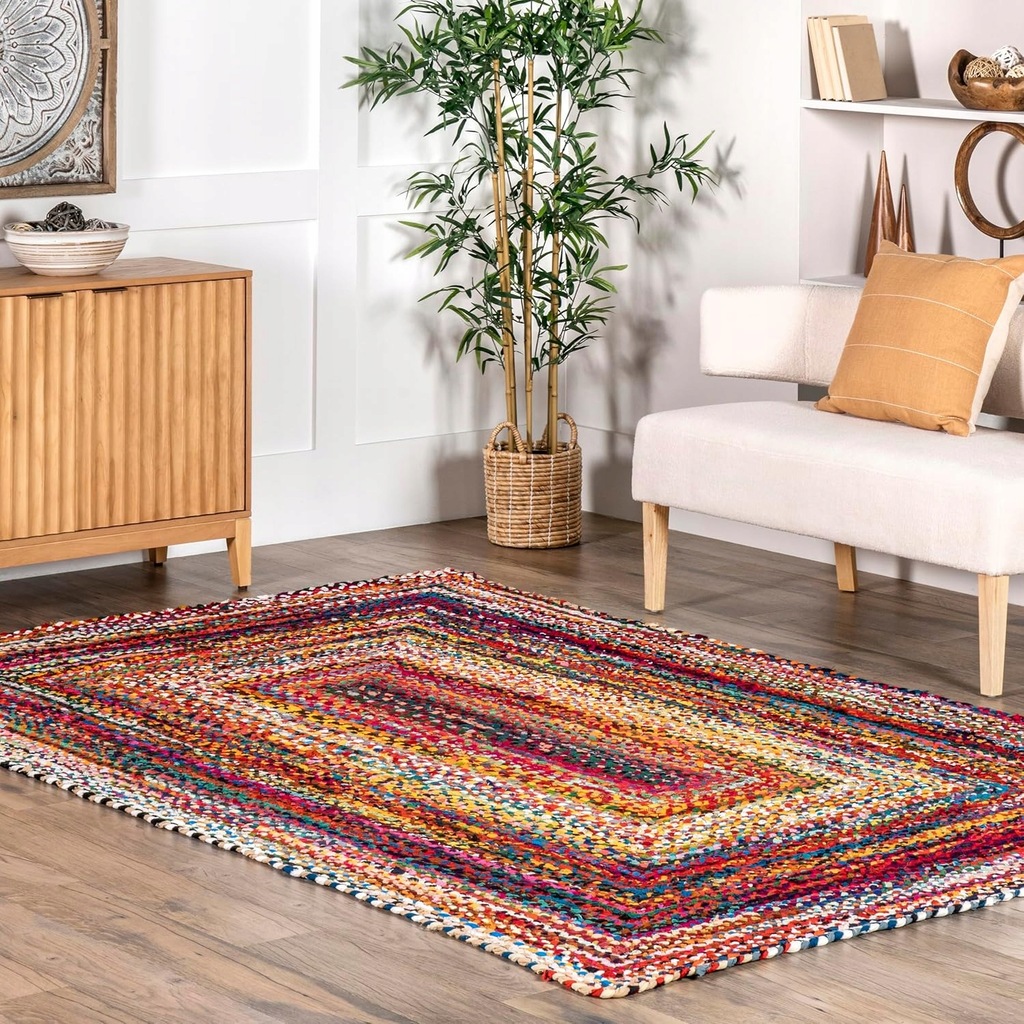 Dywan pleciony ręcznie Tammara Bohemian nuLOOM 1,2 m x 1,8 m, wielokolorowy