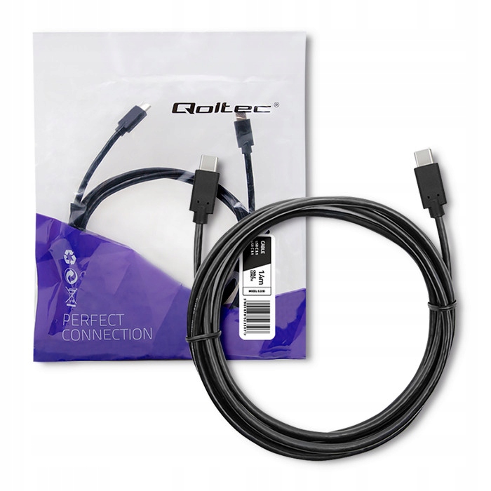 Qoltec Kabel USB 3.1 typ C męski | USB 3.1 typ C m