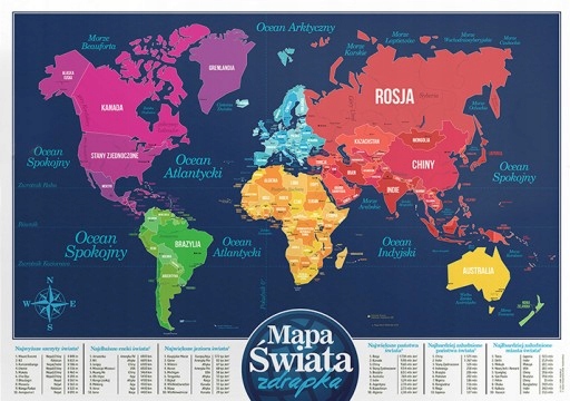 Mapa zdrapka Świata