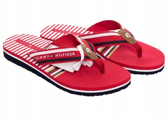 TOMMY HILFIGER JAPONKI KLAPKI DAMSKIE RED r. 37