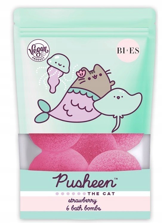 BI-ES Kids Musujące Kule do kąpieli Pusheen The Cat - Strawberry 1op.