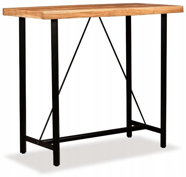 Stół barowy z litego drewna akacjowego 120x60x107 cm