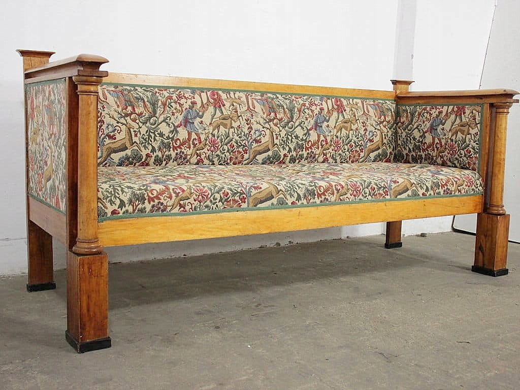 6222 CUDO sofa BIEDERMEIER myśliwski motyw GOBELIN