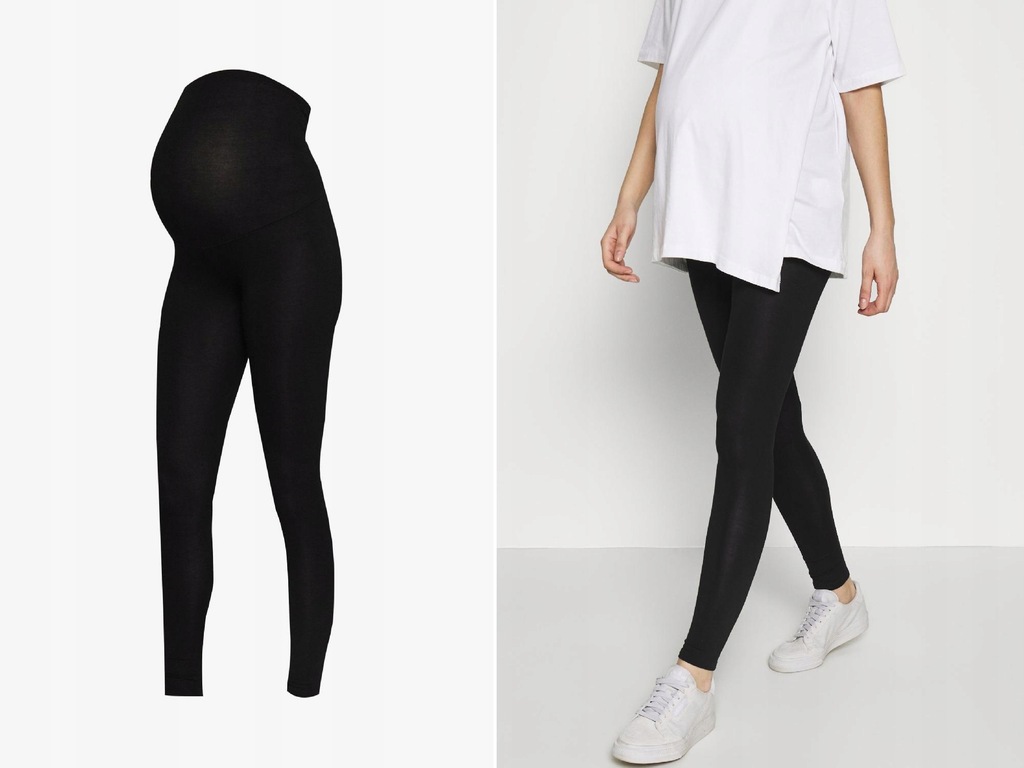 31E3F1 MATERNITY LEGGINSY CIĄŻOWE CZARNE 40