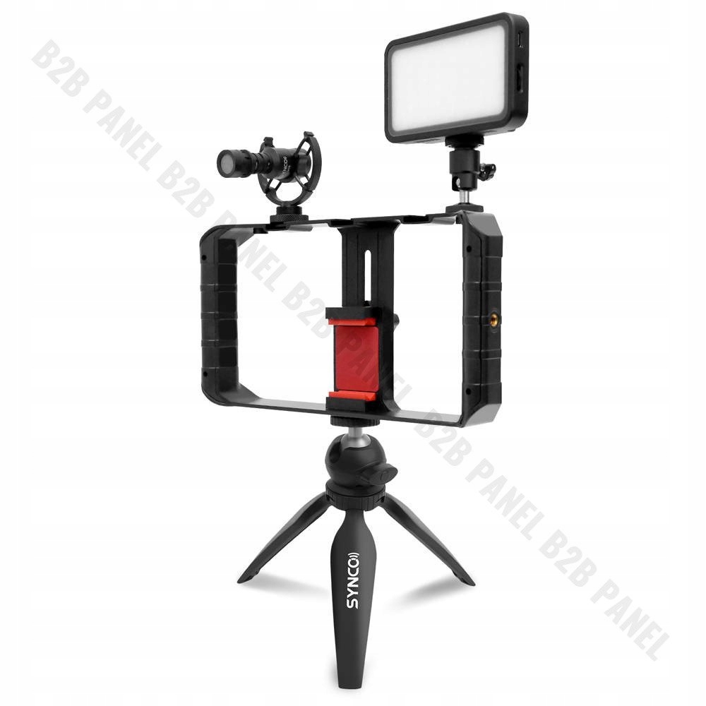 Synco Vlogger Kit 1 zestaw mikrofon M1S, lampa LED BI, uchwyt RIG, statyw