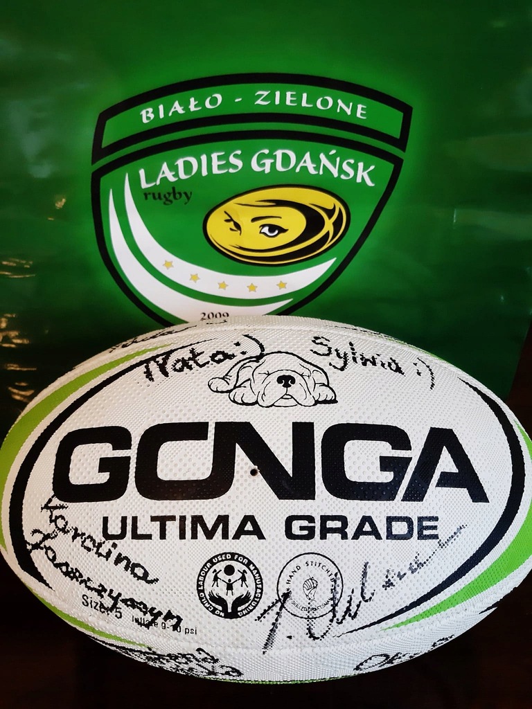 piłka do rugby, B-Z Ladies Gdańsk, z podpisami