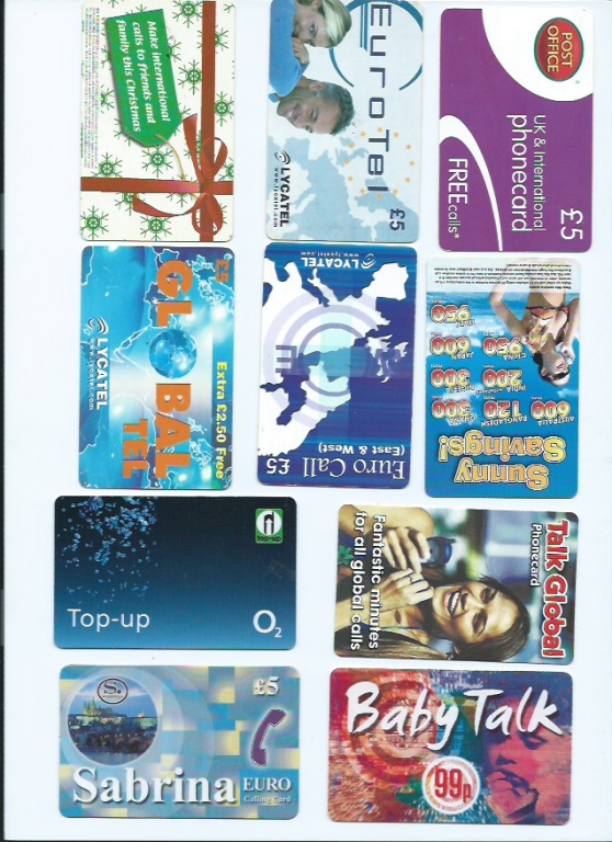 Zagraniczne karty prepaid 10 szt.