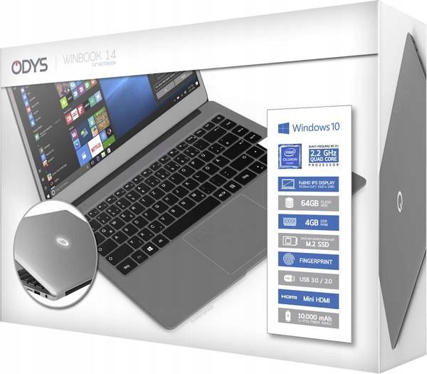 Купить Ноутбук Odys Winbook 14 Intel Celeron Win 10 PL: отзывы, фото, характеристики в интерне-магазине Aredi.ru