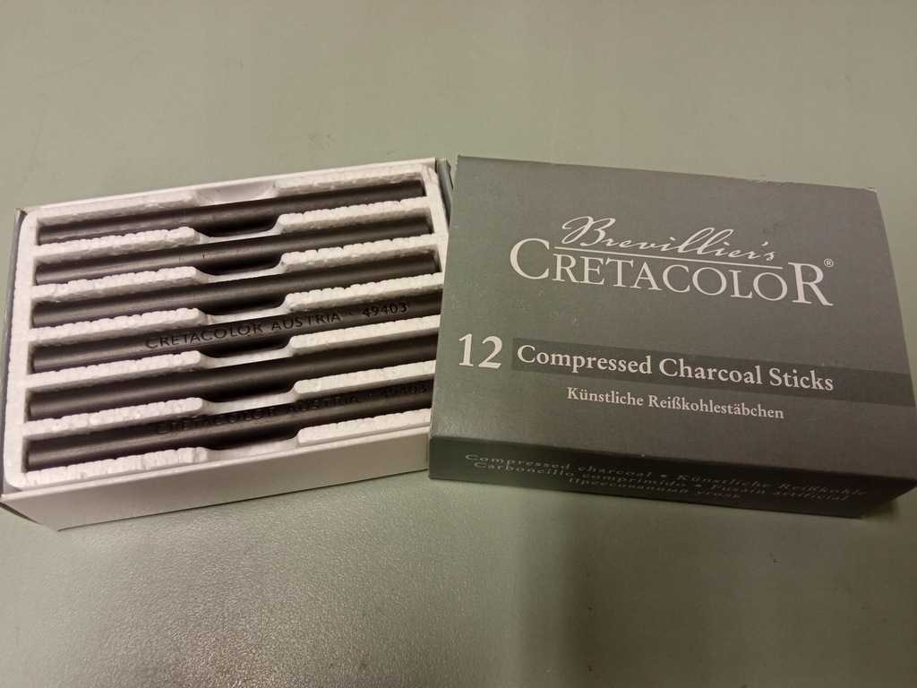 Węgiel prasowany Cretacolor zestaw 12szt miękki 1