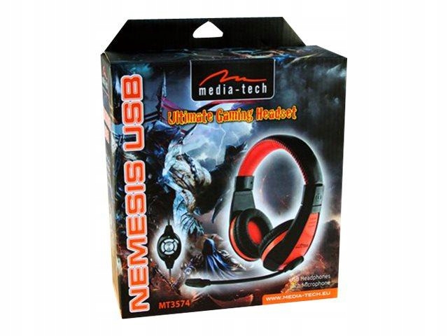 MEDIATECH MT3574 NEMESIS USB - Słuchawki stereo z mikrofonem dla graczy