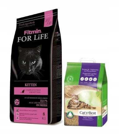 Fitmin For Life Kitten 8 kg+ Cat's Best 5L Gratis