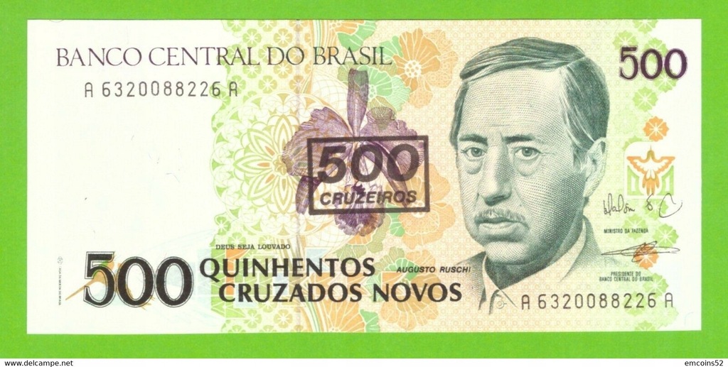 BRAZYLIA 500 CRUZEIROS 1991 P-226b UNC