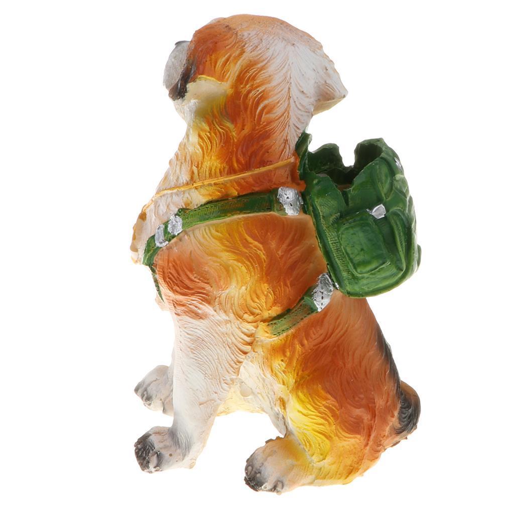 Puppy Figurines Dog Figures Toy Green Bag Dog