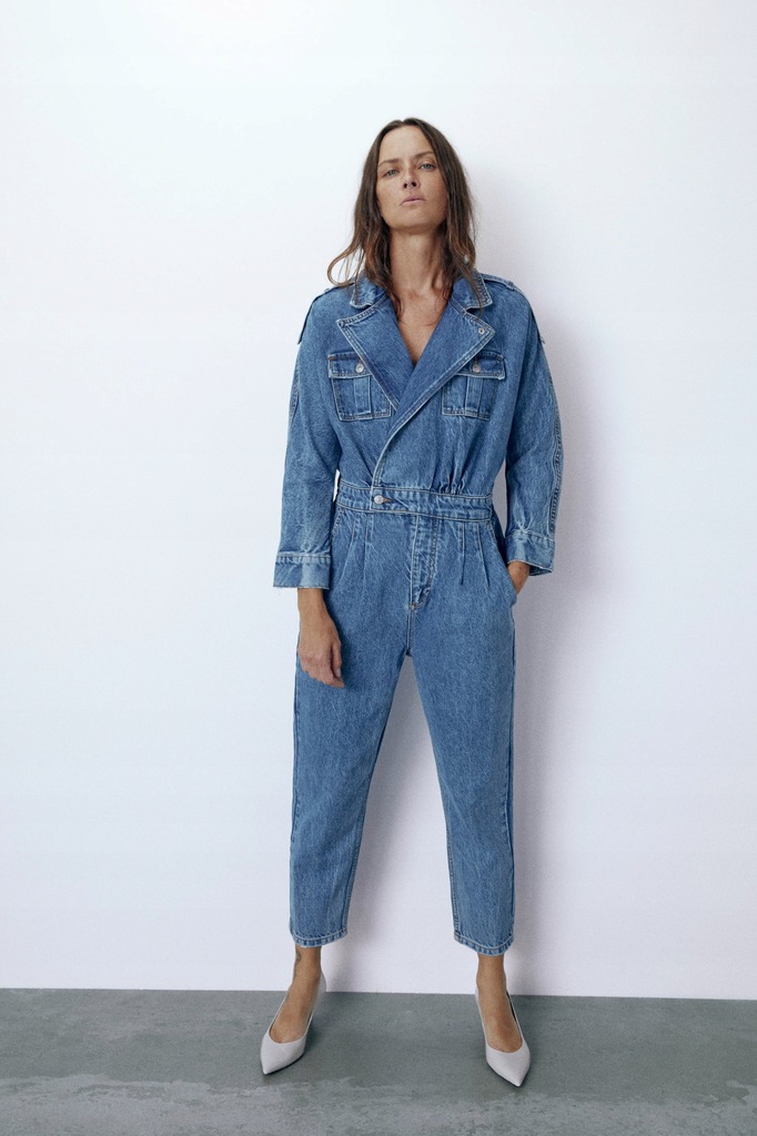 ZARA KOMBINEZON DENIM JEANSOWY S 8360348310 oficjalne archiwum Allegro