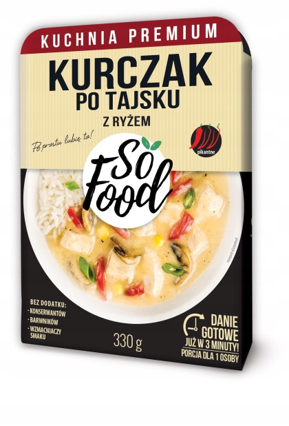 Kurczak po tajsku z ryżem. 330 g So Food.