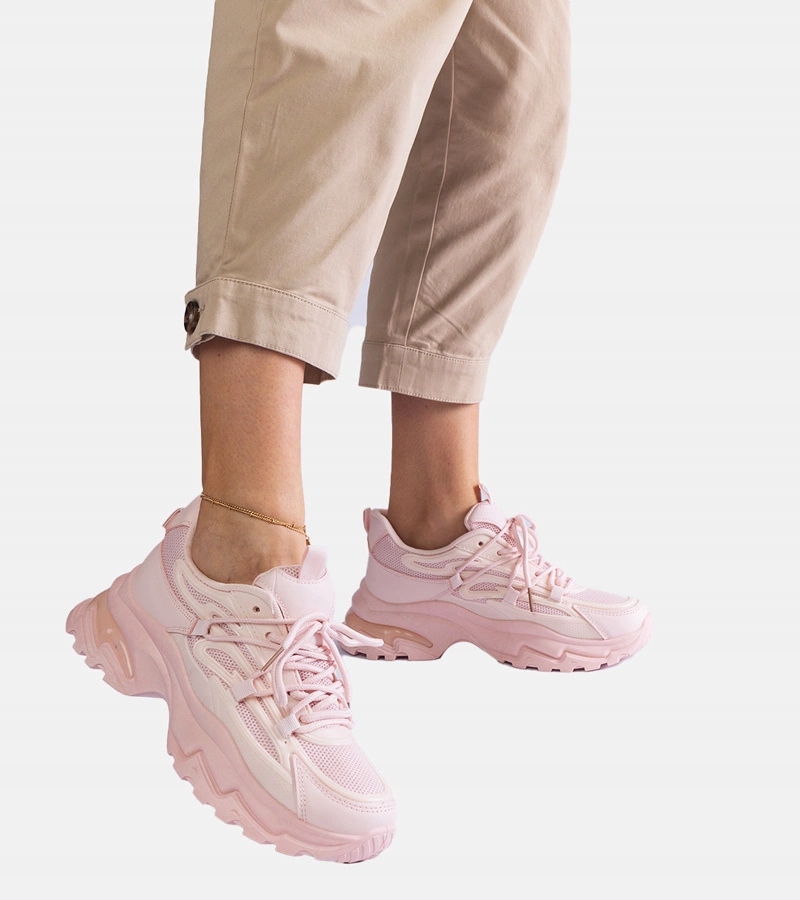 Sportowe damskie sneakersy różowe 31063 rozmiar 36