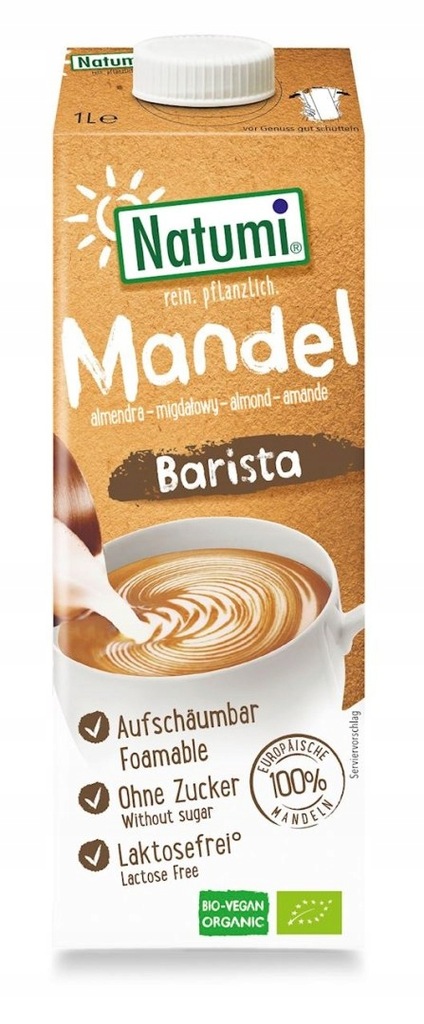 NAPÓJ MIGDAŁOWY BARISTA NIE ZAWIERA CUKRÓW BIO 1 L